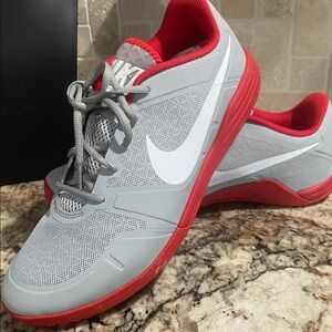 11.5 Nike Red and Gray Athletic Shoes